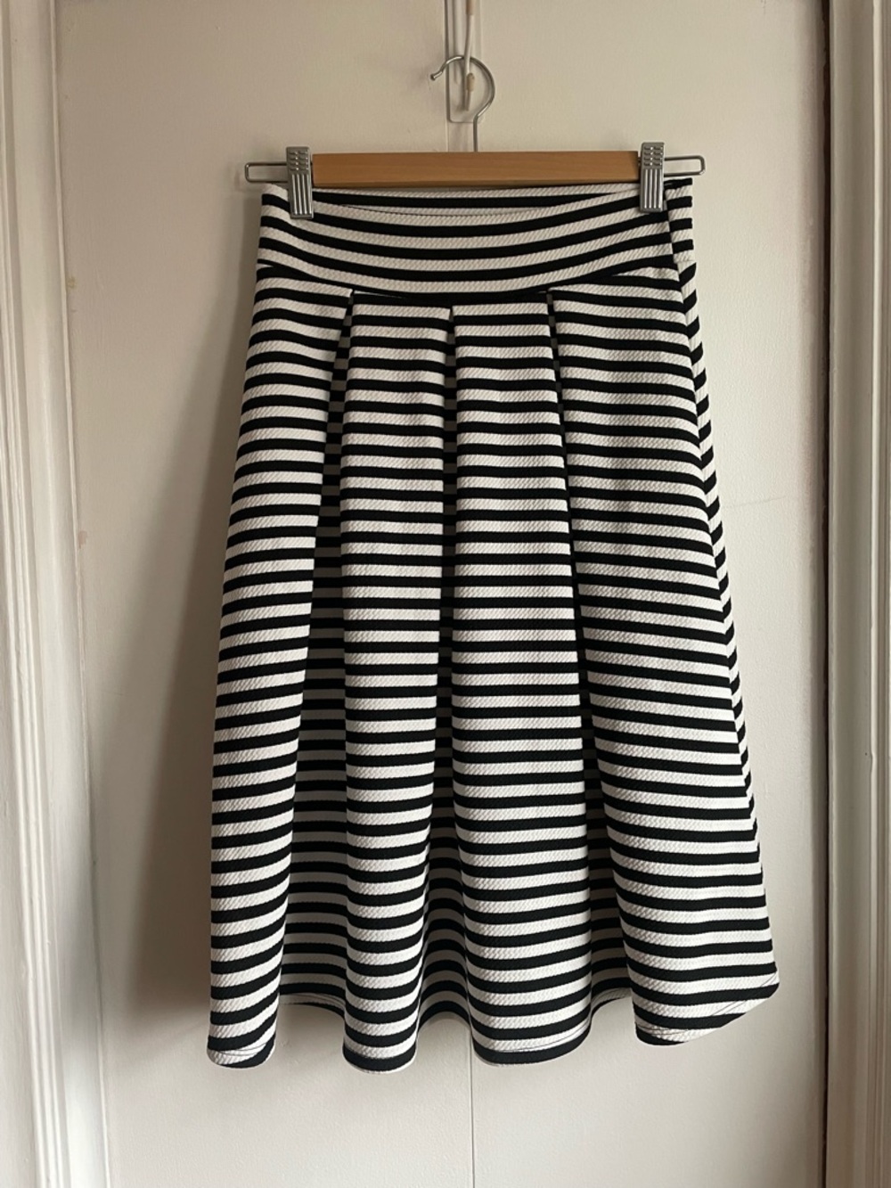 Black and White Striped Skirt